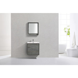 Kubebath DL24-BE DeLusso 24" Ocean Gray Wall Mount Modern Bathroom Vanity