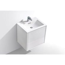 Load image into Gallery viewer, Kubebath DL24-GW DeLusso 24&quot; High Glossy White Wall Mount Modern Bathroom Vanity