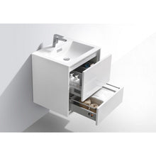 Load image into Gallery viewer, Kubebath DL24-GW DeLusso 24&quot; High Glossy White Wall Mount Modern Bathroom Vanity