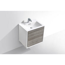 Load image into Gallery viewer, Kubebath DL24-HGASH DeLusso 24&quot; Ash Gray Wall Mount Modern Bathroom Vanity