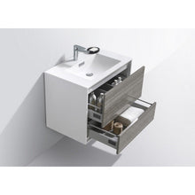 Load image into Gallery viewer, Kubebath DL30-HGASH DeLusso 30&quot; Ash Gray Wall Mount Modern Bathroom Vanity