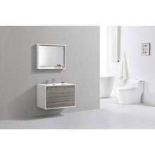Load image into Gallery viewer, Kubebath DL36-HGASH DeLusso 36&quot; Ash Gray Wall Mount Modern Bathroom Vanity