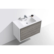 Load image into Gallery viewer, Kubebath DL36-HGASH DeLusso 36&quot; Ash Gray Wall Mount Modern Bathroom Vanity