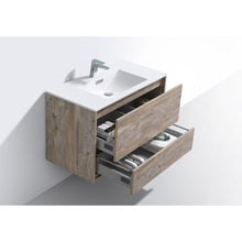 Load image into Gallery viewer, Kubebath DL36-NW DeLusso 36&quot; Nature Wood Wall Mount Modern Bathroom Vanity