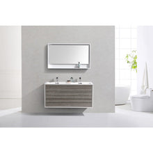 Load image into Gallery viewer, Kubebath DL48D-HGASH DeLusso 48&quot; Double Sink  Ash Gray Wall Mount Modern Bathroom Vanity