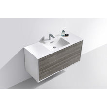 Load image into Gallery viewer, Kubebath DL48S-HGASH DeLusso 48&quot; Single Sink  Ash Gray Wall Mount Modern Bathroom Vanity