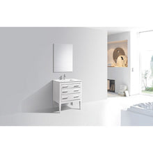 Load image into Gallery viewer, Kubebath E30-GW Eiffel 30&#39;&#39; High Gloss White Vanity W/ Quartz Counter Top