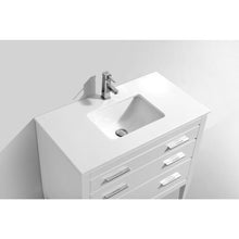 Load image into Gallery viewer, Kubebath E36-GW Eiffel 36&#39;&#39; High Gloss White Vanity W/ Quartz Counter Top