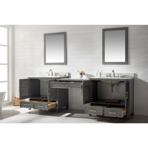 Design Element ES-102MC-GY Estate 102" Double Sink Bathroom Vanity Modular Set in Gray