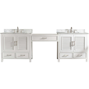 Design Element ES-102MC-WT Estate 102" Double Sink Bathroom Vanity Modular Set in White