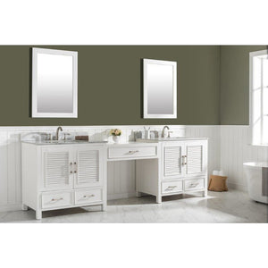 Design Element ES-102MC-WT Estate 102" Double Sink Bathroom Vanity Modular Set in White