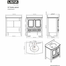 Load image into Gallery viewer, LAVIVA 3130709-32E-WC Estella 32 - Espresso Cabinet + White Carrera Counter
