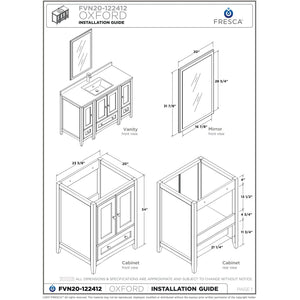 Fresca Oxford 48" Gray Traditional Bathroom Cabinets FCB20-122412GR