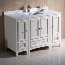 Load image into Gallery viewer, Fresca Oxford 48&quot; Antique White Traditional Bathroom Cabinets w/ Top &amp; Sink FCB20-122412AW-CWH-U