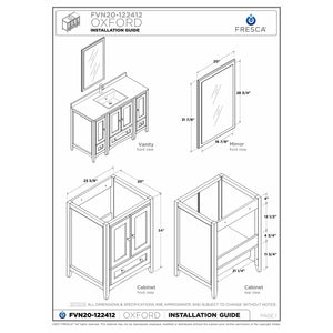 Fresca Oxford 48" Antique White Traditional Bathroom Cabinets FCB20-122412AW