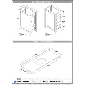 Fresca Oxford 54" Espresso Traditional Bathroom Cabinets w/ Top & Sink FCB20-123012ES-CWH-U