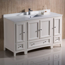 Load image into Gallery viewer, Fresca Oxford 54&quot; Antique White Traditional Bathroom Cabinets w/ Top &amp; Sink FCB20-123012AW-CWH-U