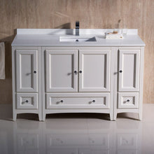 Load image into Gallery viewer, Fresca Oxford 54&quot; Antique White Traditional Bathroom Cabinets w/ Top &amp; Sink FCB20-123012AW-CWH-U