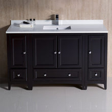 Load image into Gallery viewer, Fresca Oxford 54&quot; Espresso Traditional Bathroom Cabinets w/ Top &amp; Sink FCB20-123012ES-CWH-U