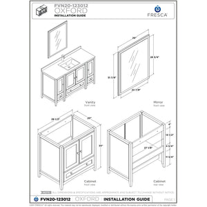 Fresca Oxford 54" Antique White Traditional Bathroom Cabinets FCB20-123012AW