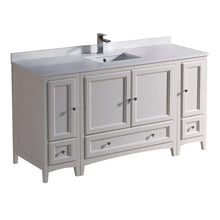 Load image into Gallery viewer, Fresca Oxford 60&quot; Antique White Traditional Bathroom Cabinets w/ Top &amp; Sink FCB20-123612AW-CWH-U