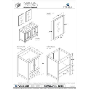 Fresca Oxford 48" Gray Traditional Double Sink Bathroom Cabinets FCB20-2424GR