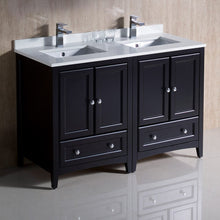Load image into Gallery viewer, Fresca Oxford 48&quot; Espresso Traditional Double Sink Bathroom Cabinets w/ Top &amp; Sinks FCB20-2424ES-CWH-U