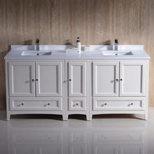 Load image into Gallery viewer, Fresca Oxford 72&quot; Antique White Traditional Double Sink Bathroom Cabinets w/ Top &amp; Sinks FCB20-301230AW-CWH-U