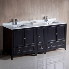 Load image into Gallery viewer, Fresca Oxford 72&quot; Espresso Traditional Double Sink Bathroom Cabinets w/ Top &amp; Sinks FCB20-301230ES-CWH-U