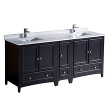 Load image into Gallery viewer, Fresca Oxford 72&quot; Espresso Traditional Double Sink Bathroom Cabinets w/ Top &amp; Sinks FCB20-301230ES-CWH-U