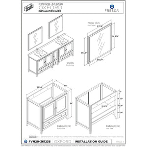 Fresca Oxford 84" Gray Traditional Double Sink Bathroom Cabinets w/ Top & Sinks FCB20-361236GR-CWH-U