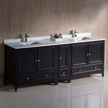 Load image into Gallery viewer, Fresca Oxford 84&quot; Espresso Traditional Double Sink Bathroom Cabinets w/ Top &amp; Sinks FCB20-361236ES-CWH-U
