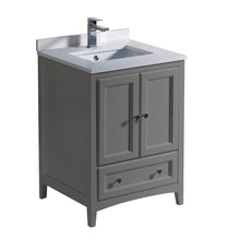 Load image into Gallery viewer, Fresca Oxford 24&quot; Gray Traditional Bathroom Cabinet w/ Top &amp; Sinks FCB2024GR-CWH-U