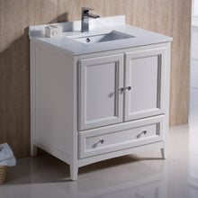 Load image into Gallery viewer, Fresca Oxford 30&quot; Antique White Traditional Bathroom Cabinet w/ Top &amp; Sink FCB2030AW-CWH-U