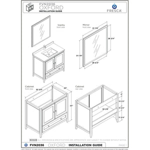 Fresca Oxford 36" Antique White Traditional Bathroom Cabinet w/ Top & Sink FCB2036AW-CWH-U