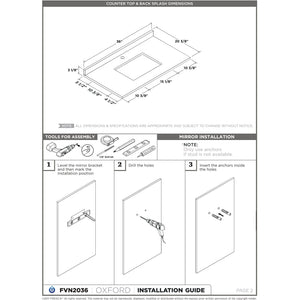 Fresca Oxford 36" Antique White Traditional Bathroom Cabinet w/ Top & Sink FCB2036AW-CWH-U