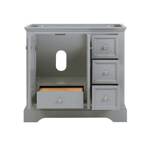 Fresca Windsor 36" Gray Textured Traditional Bathroom Cabinet FCB2436GRV