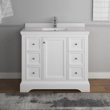 Load image into Gallery viewer, Fresca Windsor 40&quot; Matte White Traditional Bathroom Cabinet w/ Top &amp; Sink FCB2440WHM-CWH-U