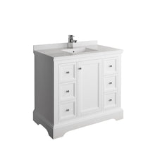 Load image into Gallery viewer, Fresca Windsor 40&quot; Matte White Traditional Bathroom Cabinet w/ Top &amp; Sink FCB2440WHM-CWH-U