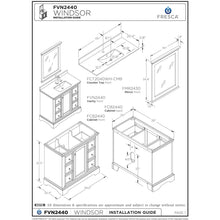 Load image into Gallery viewer, Fresca Windsor 40&quot; Gray Textured Traditional Bathroom Cabinet FCB2440GRV