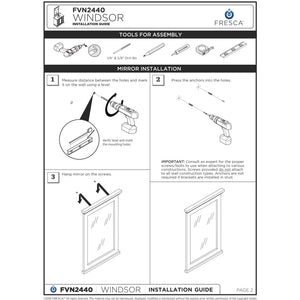 Fresca FCB2440WHM Windsor 40" Matte White Traditional Bathroom Cabinet