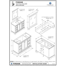 Load image into Gallery viewer, Fresca Windsor 48&quot; Gray Textured Traditional Bathroom Cabinet FCB2448GRV