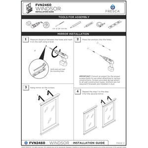 Fresca Windsor 60" Matte White Traditional Double Sink Bathroom Cabinet w/ Top & Sinks FCB2460WHM-CWH-U