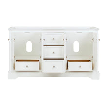 Load image into Gallery viewer, Fresca Windsor 60&quot; Matte White Traditional Double Sink Bathroom Cabinet FCB2460WHM