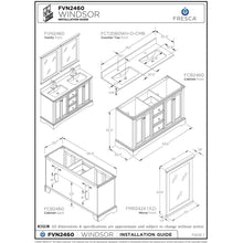 Load image into Gallery viewer, Fresca Windsor 60&quot; Gray Textured Traditional Double Sink Bathroom Cabinet FCB2460GRV