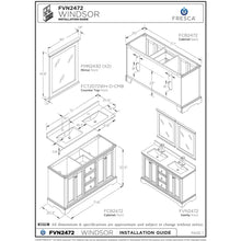 Load image into Gallery viewer, Fresca Windsor 72&quot; Gray Textured Traditional Double Sink Bathroom Cabinet FCB2472GRV