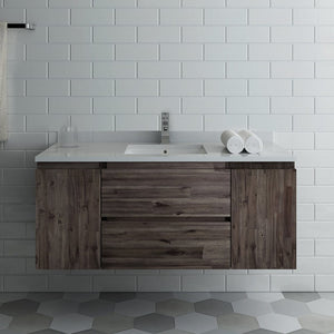Fresca Formosa 48" Wall Hung Modern Bathroom Cabinet w/ Top & Sink FCB31-122412ACA-CWH-U