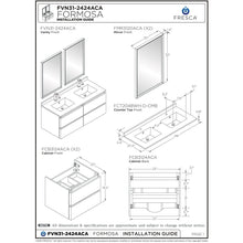 Load image into Gallery viewer, Fresca Formosa 48&quot; Wall Hung Double Sink Modern Bathroom Cabinet w/ Top &amp; Sinks FCB31-2424ACA-CWH-U