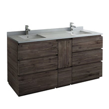 Load image into Gallery viewer, Fresca Formosa 72&quot; Floor Standing Double Sink Modern Bathroom Cabinet w/ Top &amp; Sinks FCB31-301230ACA-FC-CWH-U