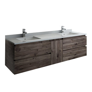 Fresca Formosa 70" Wall Hung Double Sink Modern Bathroom Cabinet FCB31-301230ACA